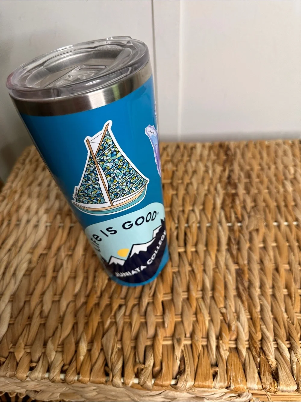 Corkcicle Blue Stainless Steel Travel Tumbler with Fish Sticker - Picture 4 of 9